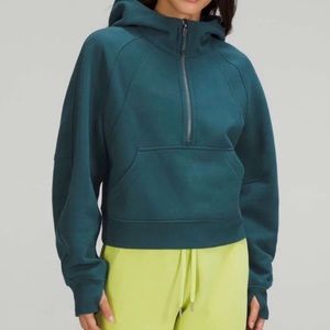 Lululemon Scuba Oversized Half-Zip Hoodie Green Jasper XS/S